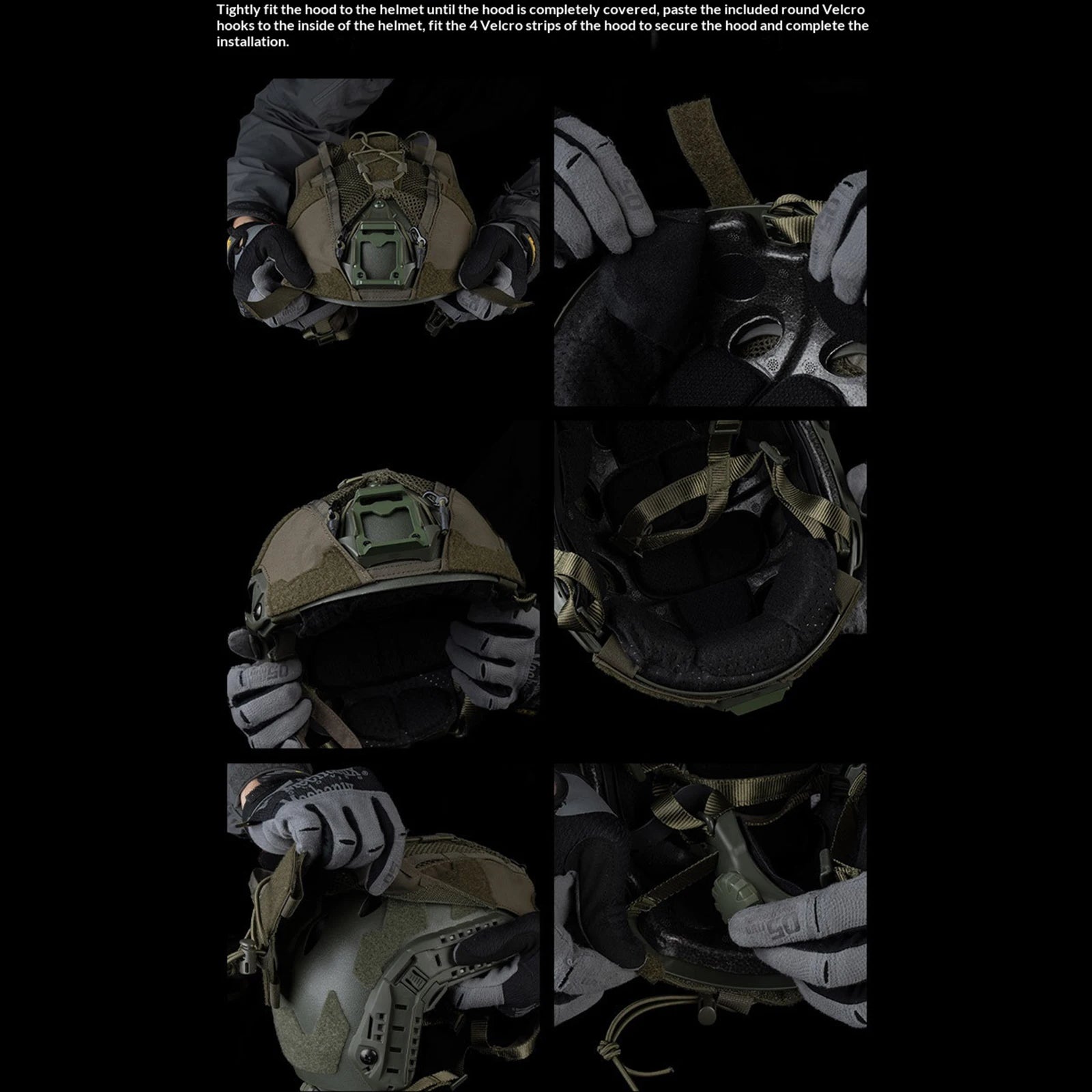 For WOSPORT FAST SF Fixation Helmets Cloth with Elastic Fixed Cord Tactic Helmets Cover Breathable for GEN4 Outdoor Airsoft Gear