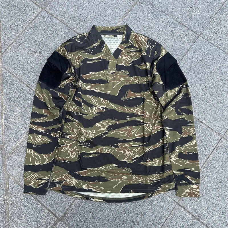 Long Shirt Velocity Style Rugby Shirt Quick Dry Breathable Tactical Long Sleeve T-shirt Hunting