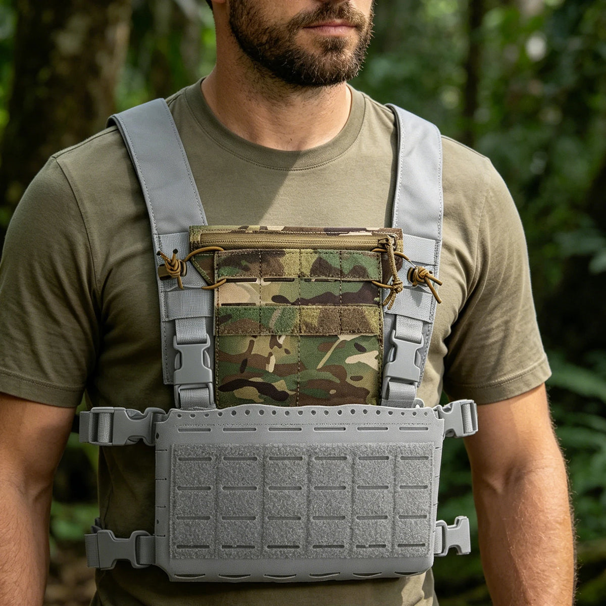 Tactic Chest Armor Management Panel Reusable Hunting Vest Panels Multi-Layer for Diary Card Battery Utility Storage Pouches