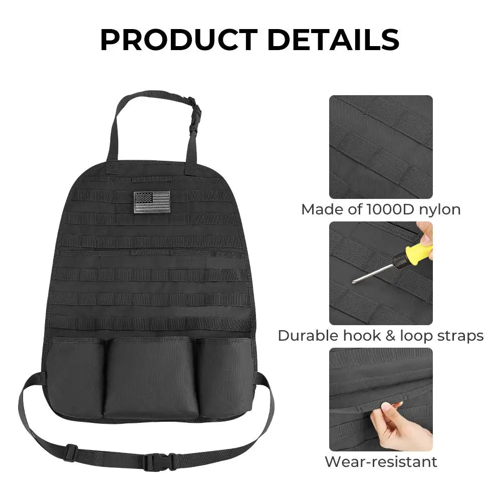 Car Seat Back Organizer Universal Molle Seat Back Organizer Tactical Molle Vehicle Panel Car Seat Cover Protector Storage Pouch