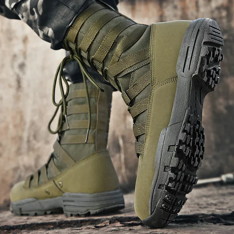 New Waterproof Men Tactical Boots Desert Boots Hiking Camouflage High-top Desert Men's Boots Fashion Work Men's shoes
