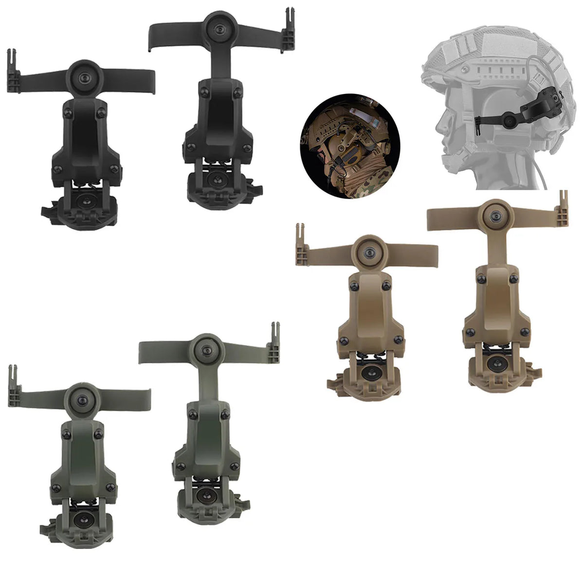 Tactical Helmet Rail Adapter for PELTOR ComTac Airsoft Shooting Accessories Headset Mount Fit Ops Core ARC Wendy MLOK Rail