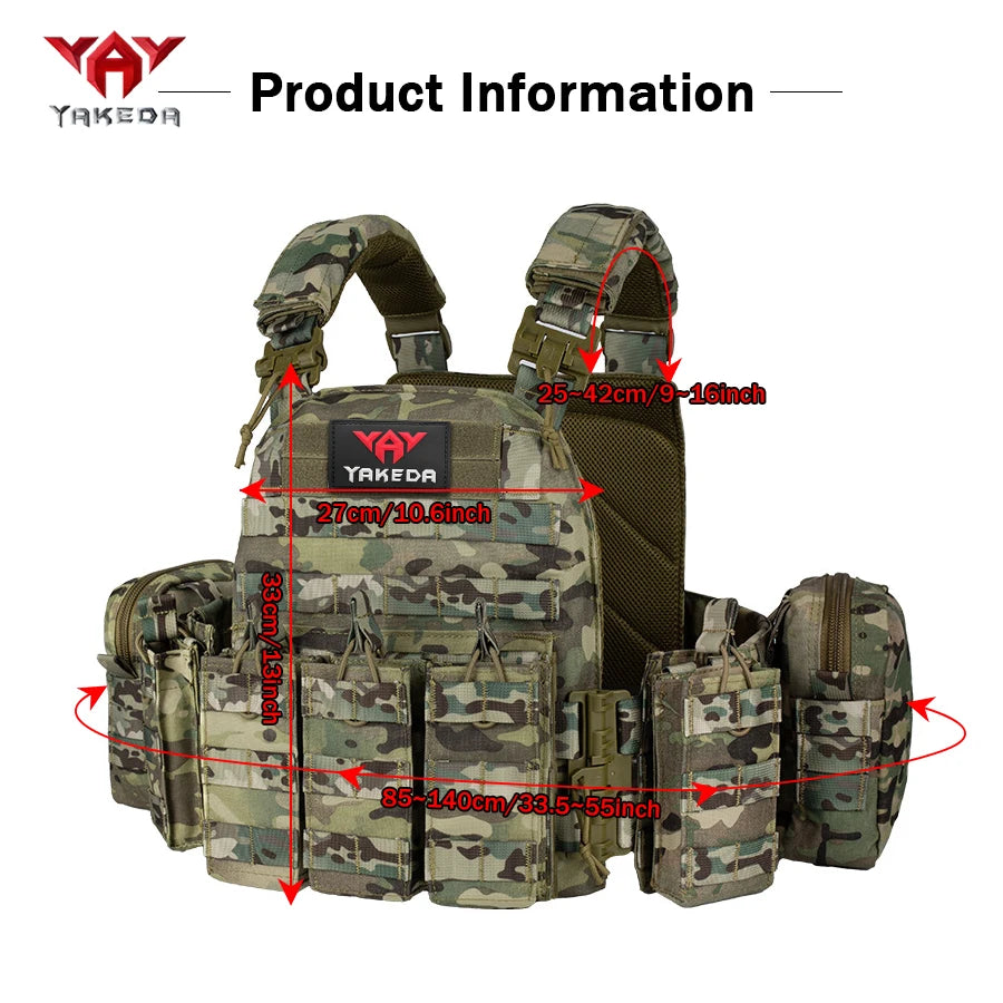 YAKEDA multifunctional hunting vest shoulder strap with quick detachable/adjustable design and expansion accessory bag