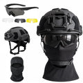 Military Tactical Helmet Set - Multi-Lens Goggles & Full Face Mask, Riot Airsoft CS Protective Gear for Outdoor Sports