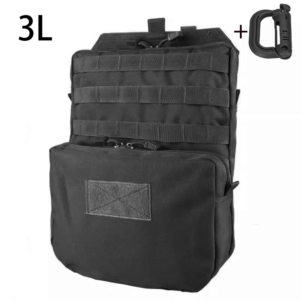 Mounted 3L water bag with Molle system, with multiple compartments and large capacity, can be used with MOLLE system vest