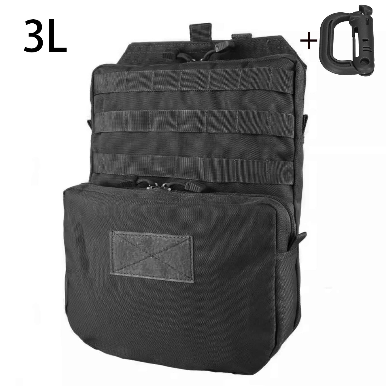 Mounted 3L water bag with Molle system, with multiple compartments and large capacity, can be used with MOLLE system vest