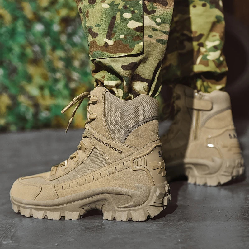 Mens Ankle Boot  Men's Desert Combat  Boots Tactical Boots Male Hiking Shoes Work Safety Shoes Motocycle Boots Big Size 39-46