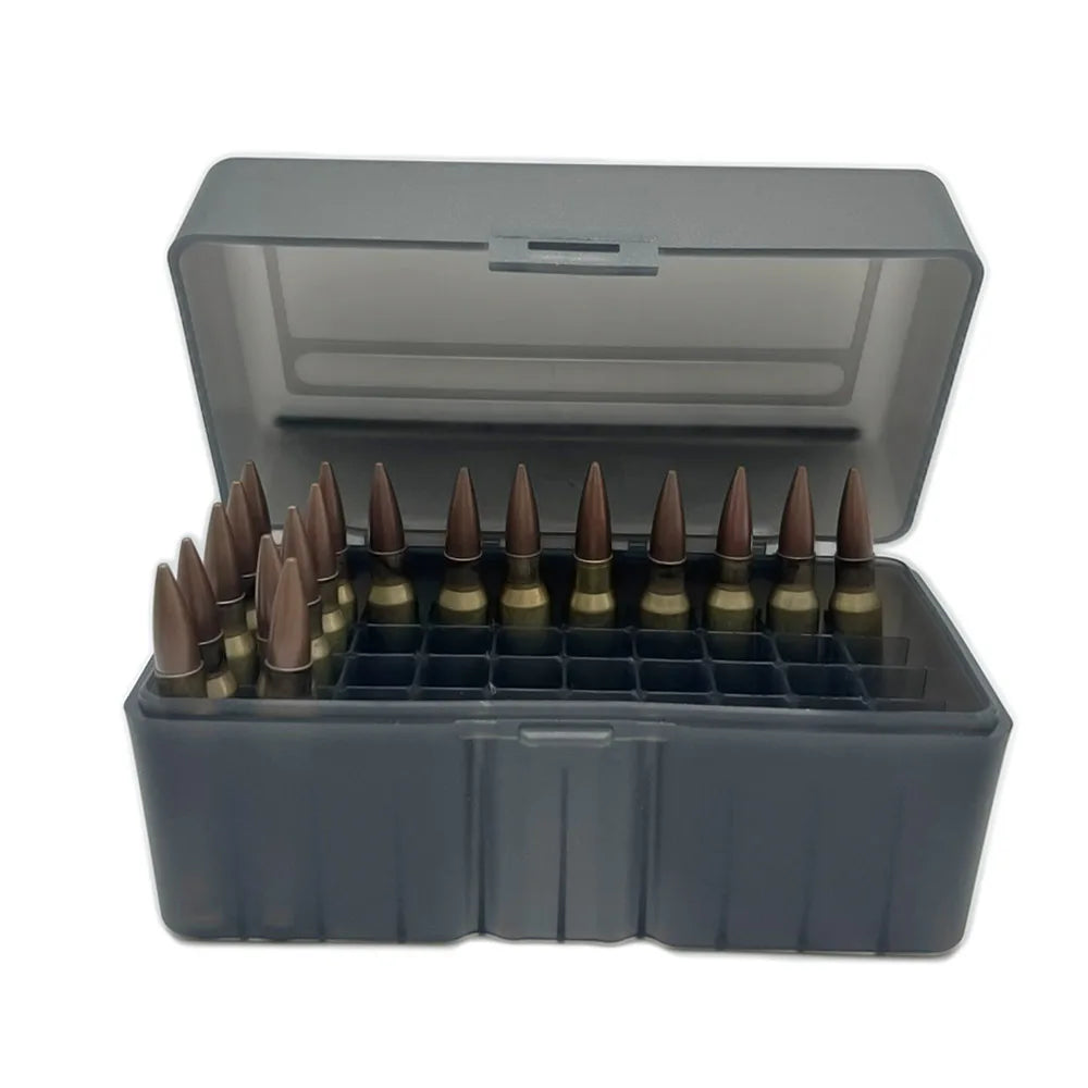 Tactical 50 Round Rifle Ammo Box Flip-Top Carrying Ammo Box for 243 .308 Win 7.62x51mm Nato 220 Swift Hunting Accessories