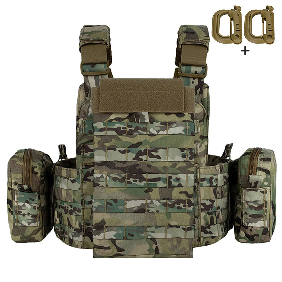 Outdoor Hunting Vest Multi Specification Tool Kit+Water Bag Storage+Magic Sticky Area MOLLE System Modular Expansion