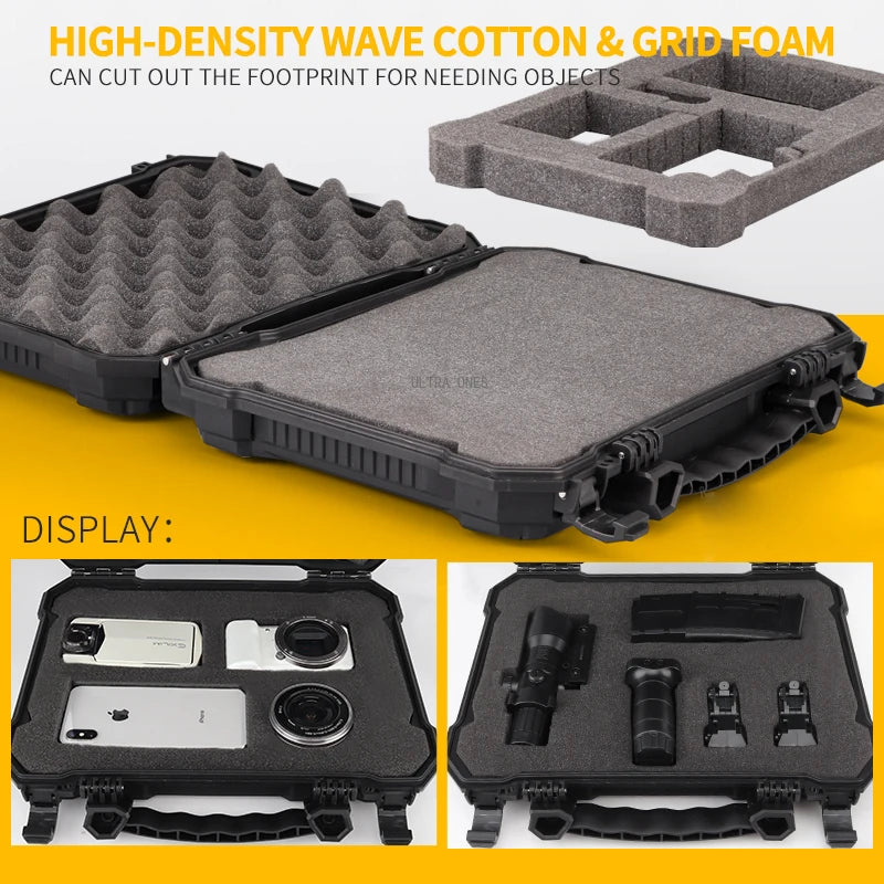 Tactical Portable Hard Gun Case Waterproof  Hunting Tool Box Camera Protective Case Equipment Storage Box with Foam Padded