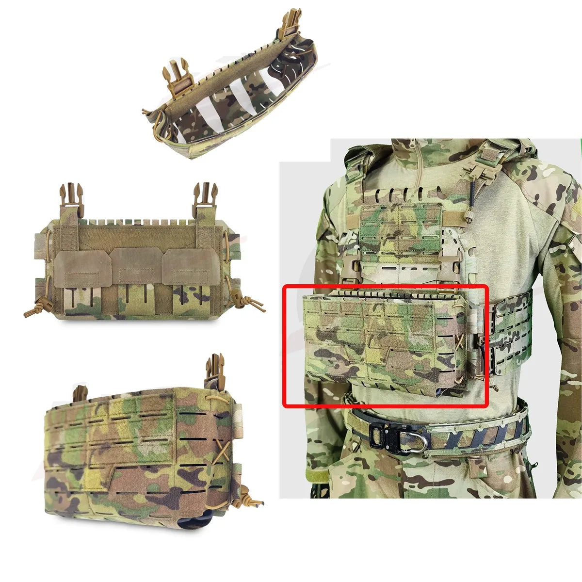 MOLLE Tactical Hunting Chest Hanging Main Body Front Panel Replacement Accessory