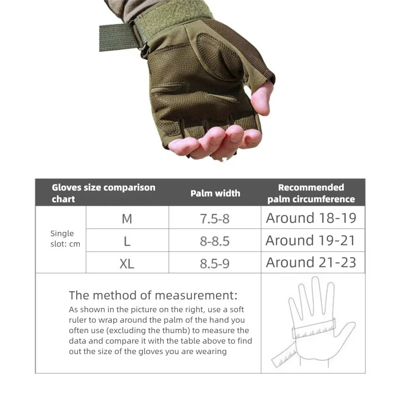 Tactical Half Finger Gloves, Military Protective Training Gloves for Men Women, Outdoor Hunting Cycling Motorcycle Sports Gloves