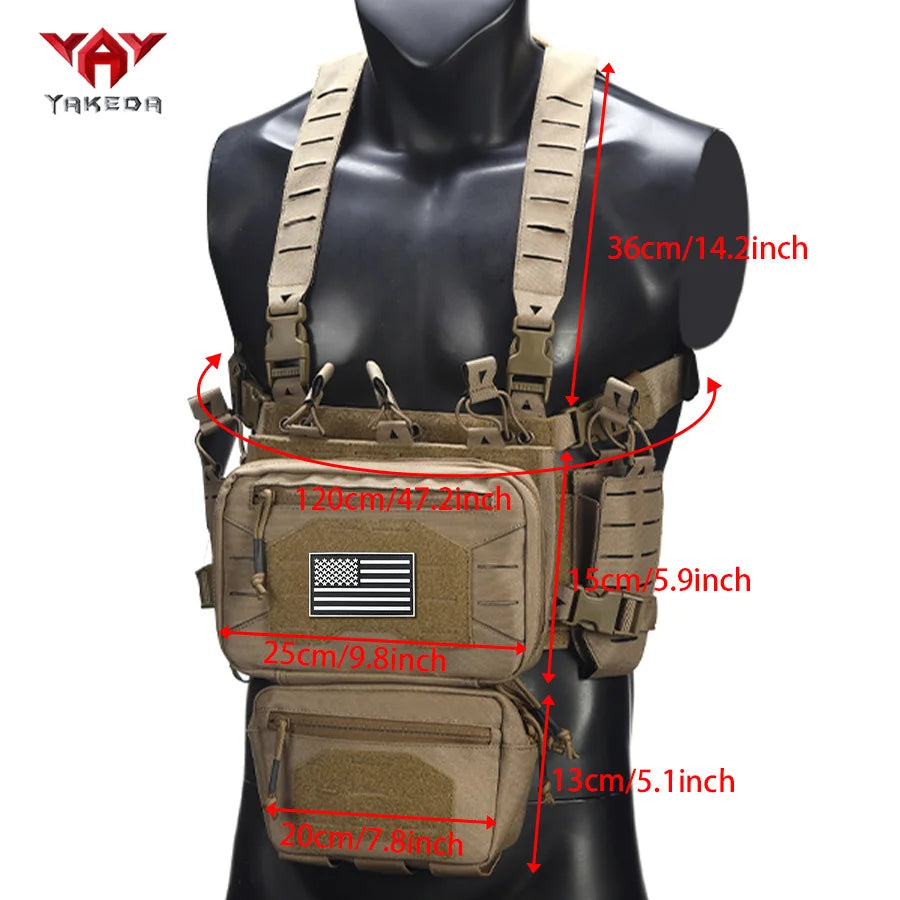YAKEDA Outdoor Equipment Hunting Chest Hanging with Multiple Miscellaneous Bags, Strong Quantitative Design