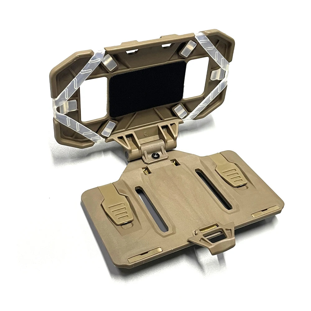 Tactical Plate Carrier Vest Attachments Universal Phone Chest Mount for Size 4.7"-6.7" Molle Foldable Navigation Phone Holder