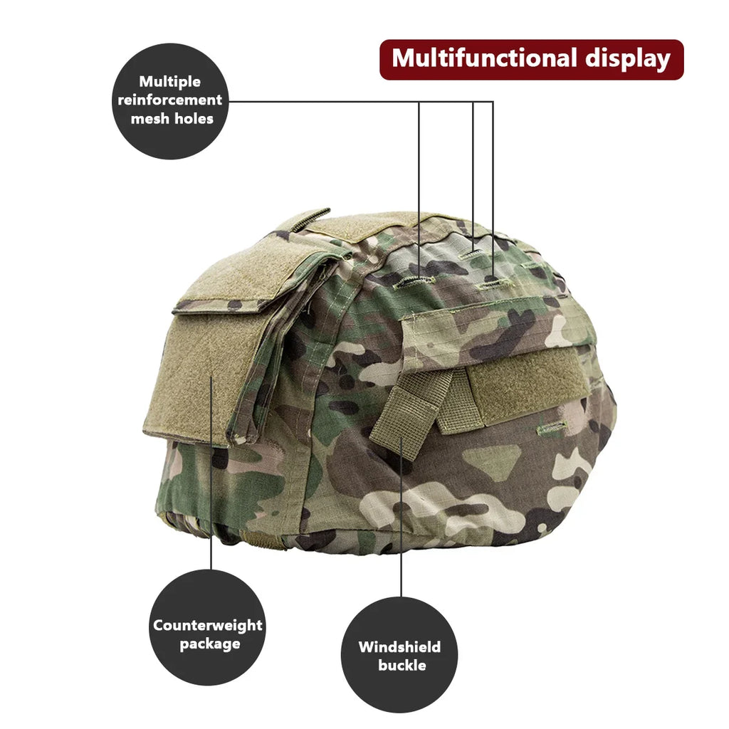 Helmet Camouflage Cover For MICH 2000 Helmets CS Games Outdoor Gear Accessories AbrasionResistant WaterSplashing Velcro System