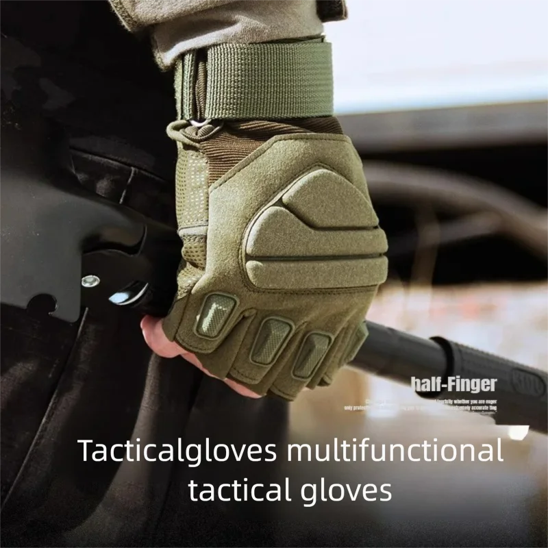 Tactical Half Finger Gloves, Military Protective Training Gloves for Men Women, Outdoor Hunting Cycling Motorcycle Sports Gloves