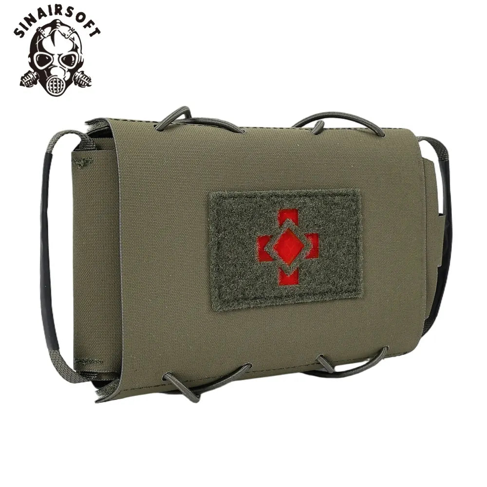 SINAIRSOFT Tactical Molle Ifak Pouch 500D Nylon Water-Resistant Medical First Aid Pouch with Red Cross Patch for Vest Backpack