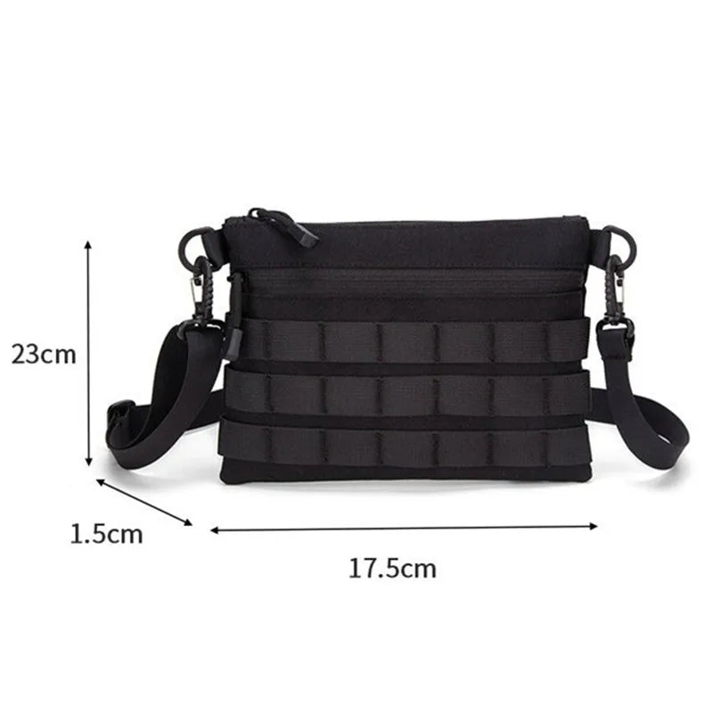 Tactical MOLLE Crossbody Bag Portable 600D Nylon Water Resistant EDC Shoulder Bag for Daily Commute Outdoor Hiking