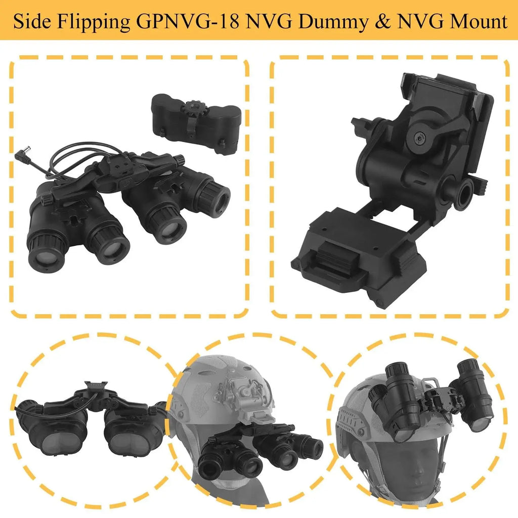 Tactical Airsoft Helmet Camo Cover Set - PJ Fast Helmet with Headset, GPNVG-18, L4G24 NVG Mount Signal Light Counterweight Pouch