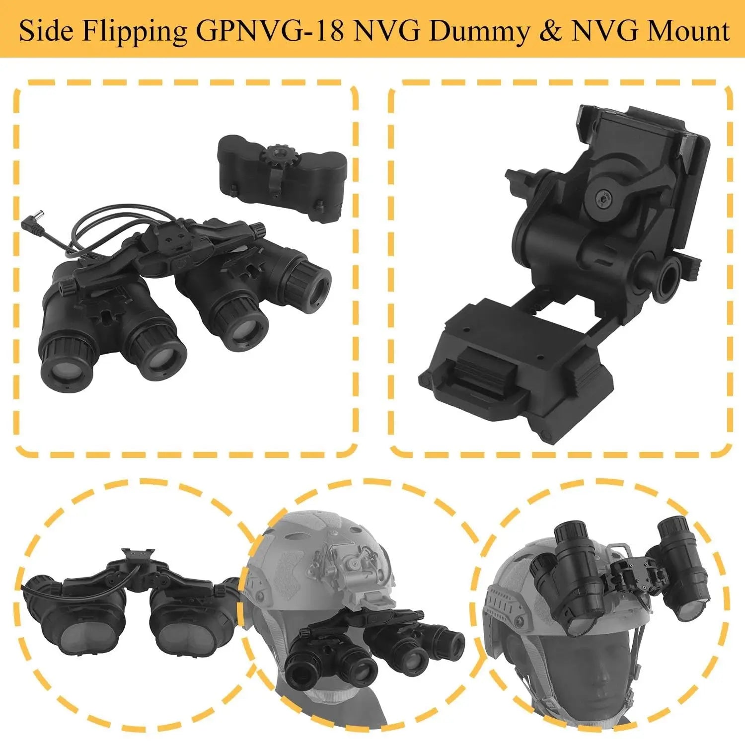 Tactical Airsoft Helmet Camo Cover Set - PJ Fast Helmet with Headset, GPNVG-18, L4G24 NVG Mount Signal Light Counterweight Pouch