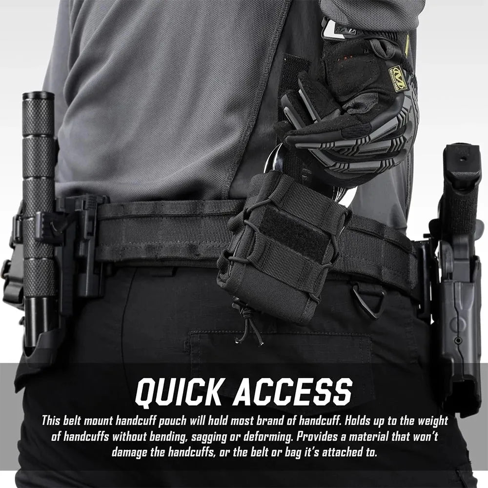 Tactical Handcuffs Holder Molle Pouch Open Top Universal Handcuff Case Shackles Holster  Quick Release Standard Cuffs for Vest