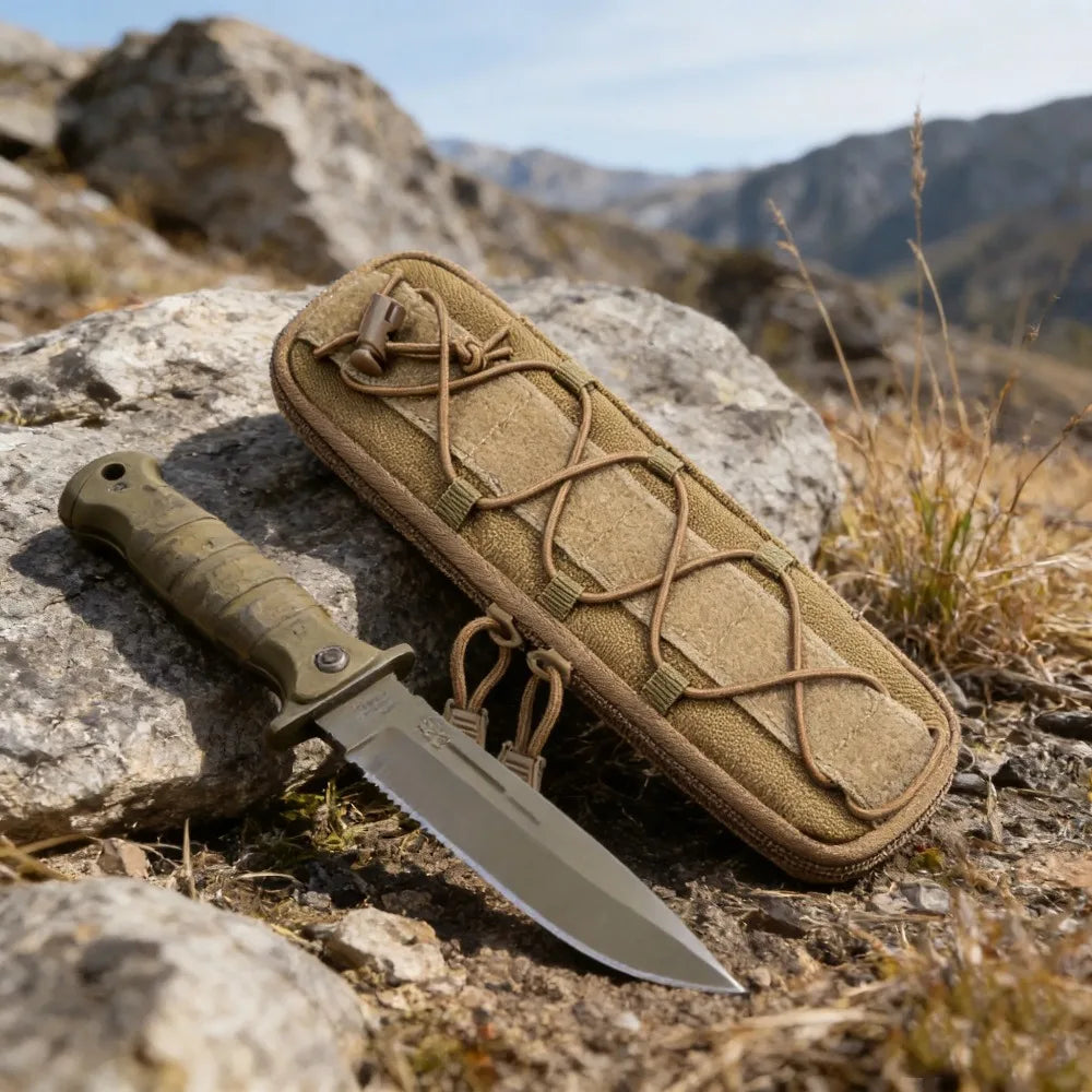 Outdoor Tactical Molle Knife Pouch EDC Tool Knives Holder Hunting Accessories Outdoor Sports Hiking Camping Flashlight Bag
