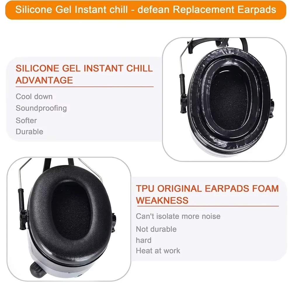Silica Gel Ear Pads Compatible with 3M Peltor Earmuffs Replacement Ear Cushion Kit for Ear Defenders Protection
