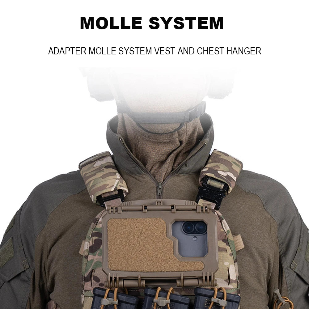 Tactical 2th Gen Phone Case Universal Phone MOLLE Holder Pouch for Map Navigation Airsoft Hunting Vest Plate Carrier Accessory