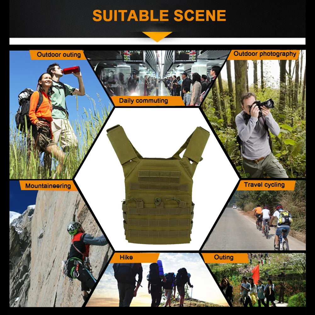 New JPC Tactical Vest Triple Magazine Pouch Quick Release Buckle Outdoor Molle Plate Carrier Hunting Army CS Game Jungle Gear