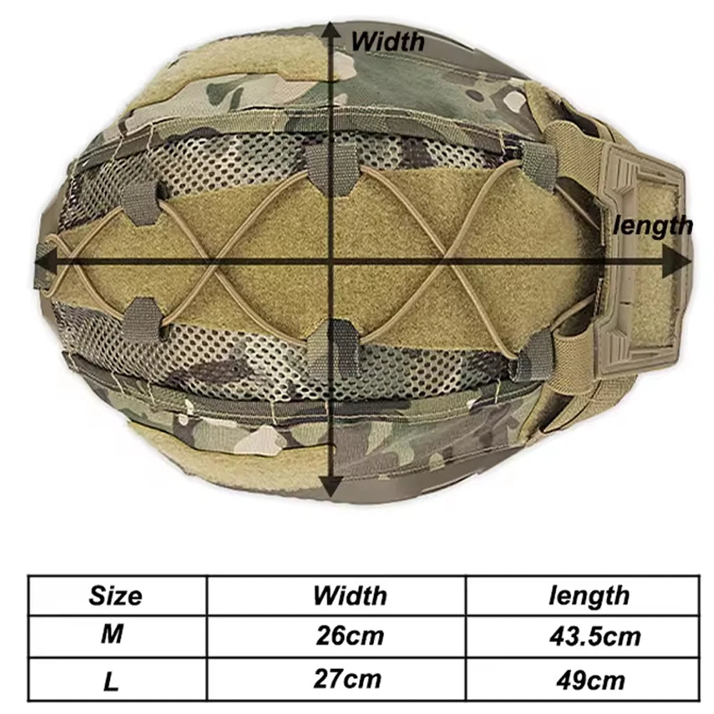 Tactical Fast Helmet Cover With Battery Pack Bag Outdoor Hunting Multifunctional Hybrid Mesh Cover Airsoft Paintball Accessories