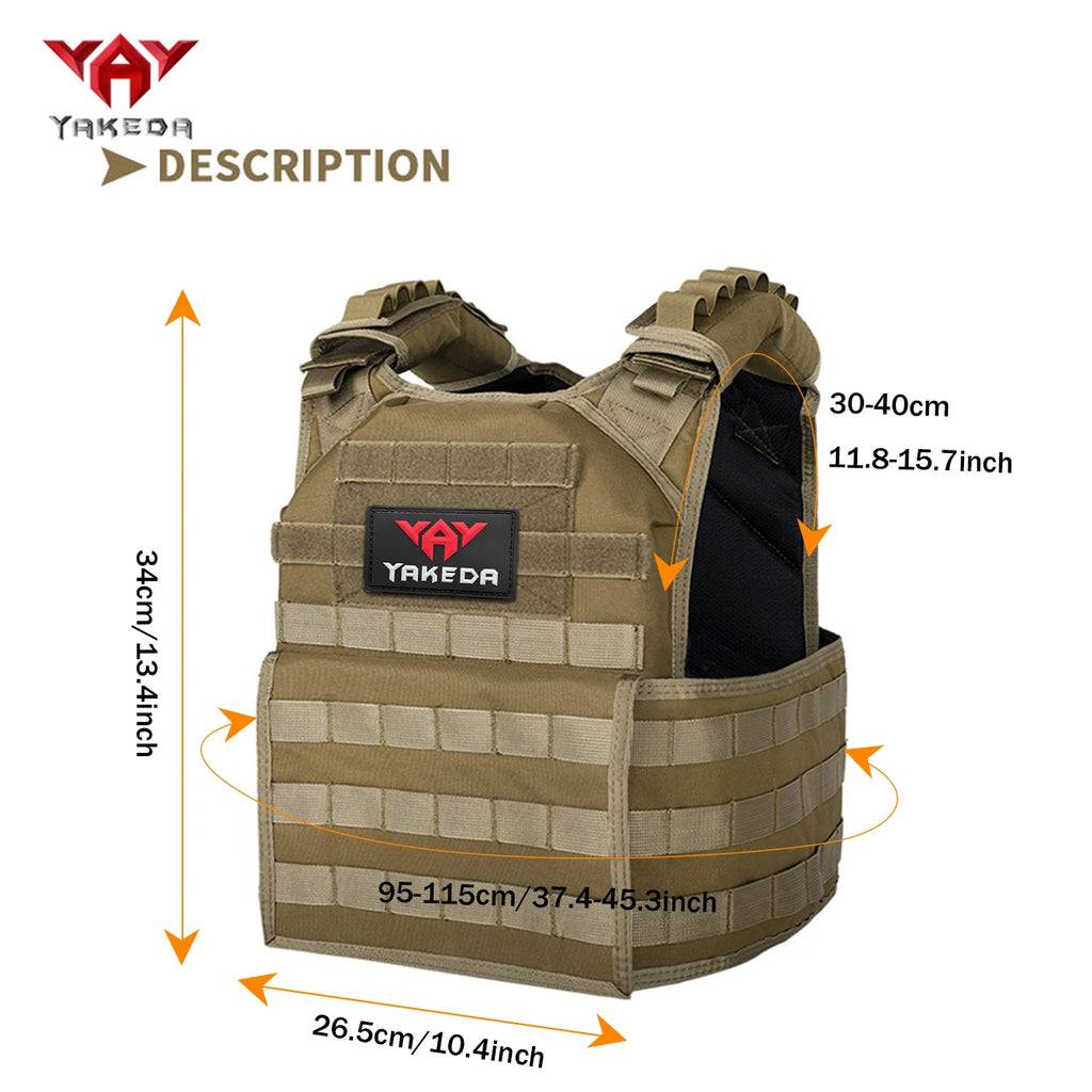 YAKEDA vest internal adjustable buckle can adapt to different body shapes, wear-resistant material suitable for outdoor hunting