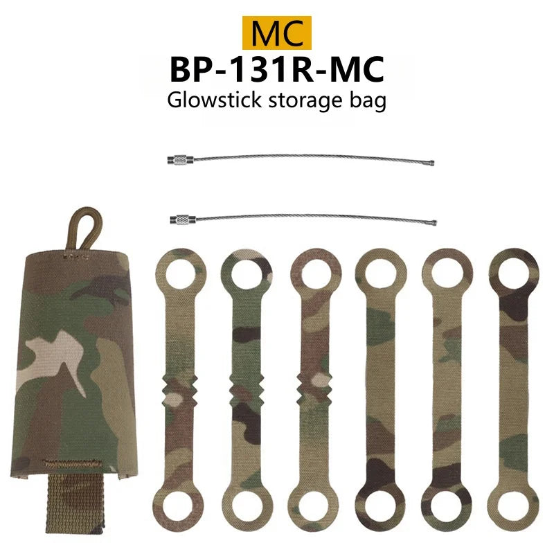 Fluorescent Stick Portable Storage Bag with MOLLE System 6 Pack Glow Sticks Store Pouch Chemlights Keeper for Outdoor Camping