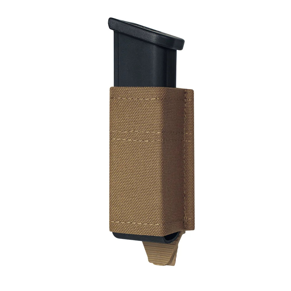 1000D Nylon Single 9mm Magazine Pouch MOLLE-Compatible Elastic Retention  for Shooting Hunting Airsoft