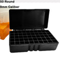50 Rounds Portable Ammo Storage Box Tactical Bullet Box Pistol Bullet 9mm Caliber Hunting Accessories