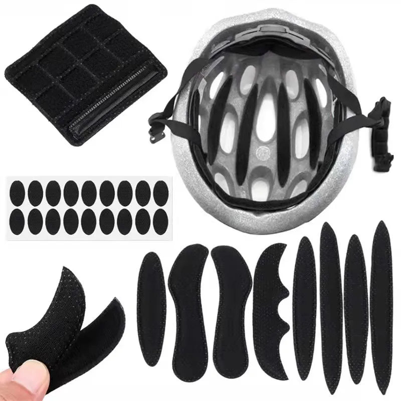 27PCS Fietshelm Padding Kits Verzegelde Spons Vervanging Motor Fiets Universele Outdoor Foam Pads Set Zwart