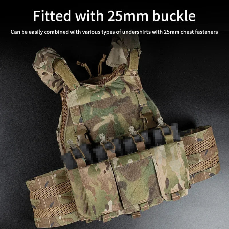 Tactical Quad 5.56 Magazine GP Pouch Placard QASM Clasp Front Panel for CPC FCSK ARC JPC Plate Carrier Airsoft Hunting Vest