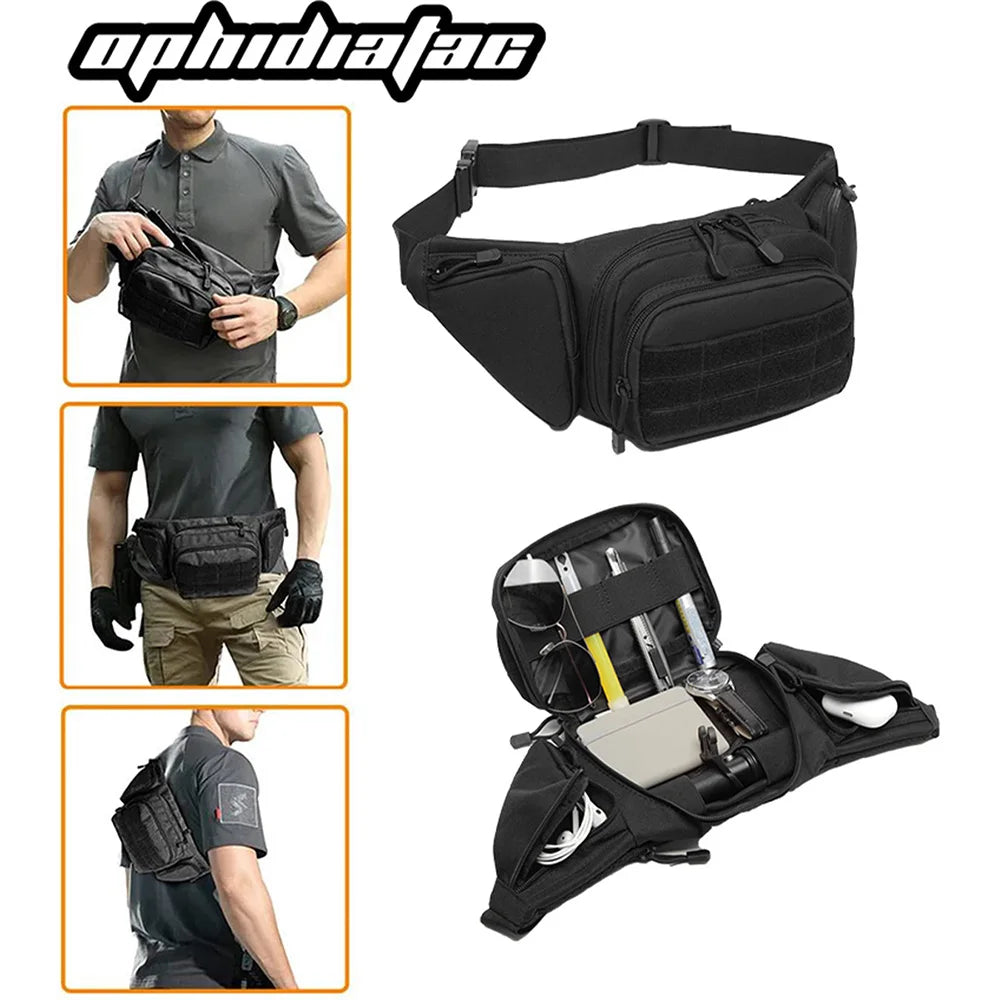 OPHIDIANTAC Outdoor sports Safari mountain camping with nylon Fanny pack hiking phone bag