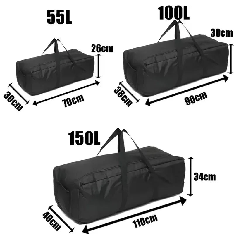 1680D Oxford Fabric Outdoor Waterproof Storage Bag | 55L-150L Foldable Luggage Duffle Backpack Waterproof Large Hiking Handbags