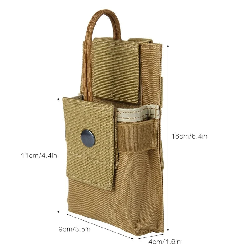 1000D Tactical Radio Pouch Walkie Talkie Holster Phone Holder Hunting Waist Belt Pack EDC Bag Molle Magazine Pouches
