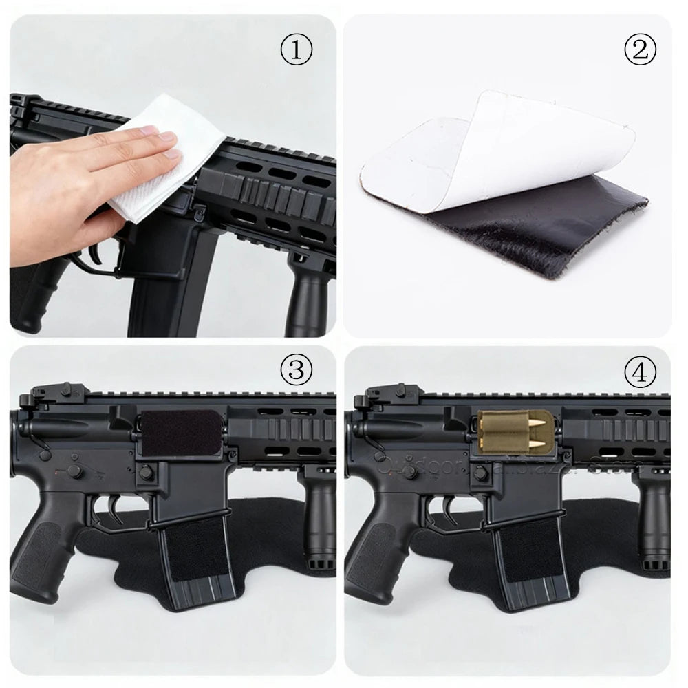 Tactical Patch 2-Round Holder Adhesive Ammo Shell Holder Hook Loop Patch Hunting Rifles M4 Bullet Pouch Hunting Accessories