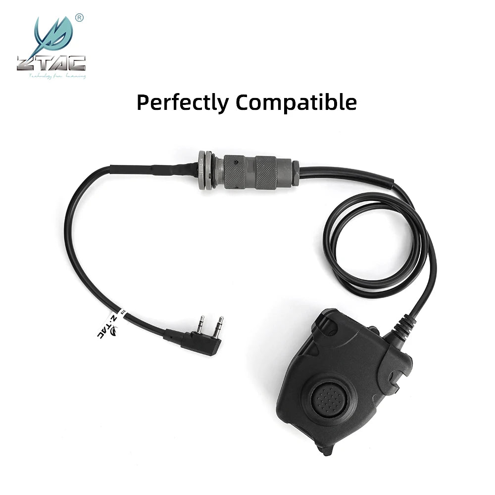 Z-TAC 6 Pin Socket Adapter Cable Compatible With Kenwood Baofeng Radio Tactical Headset Walkie Talkie PTT Connector Airsoft Gear