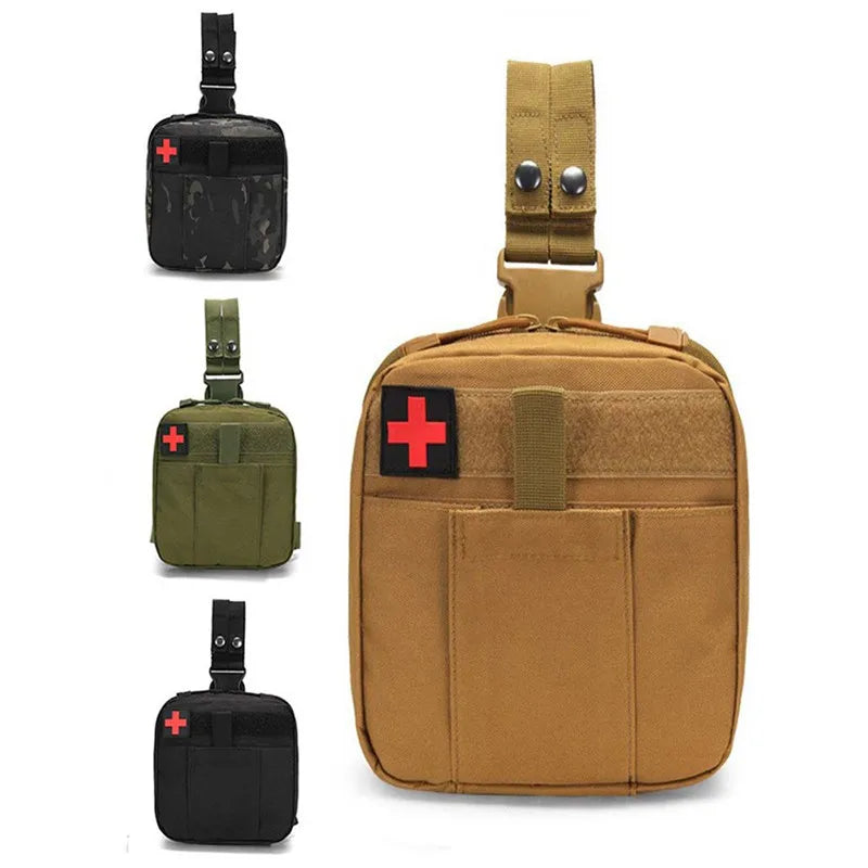 MOLLE Drop Leg Pouch Medical Kit Bag First Aid Thigh Pack for Outdoor Camping Hiking EDC Tool Bag Workplaces