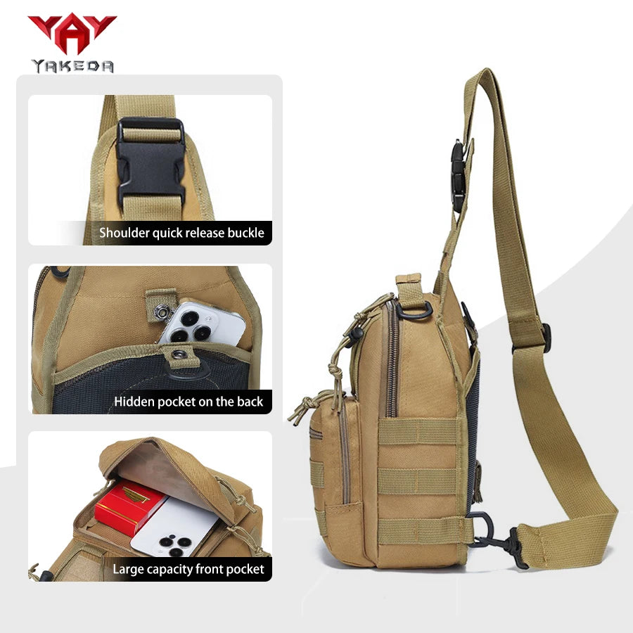 YAKEDA Multifunctional Outdoor Sling Bag, Casual Travel Chest Pack, Durable Daily Use Crossbody Bag for Men & Women