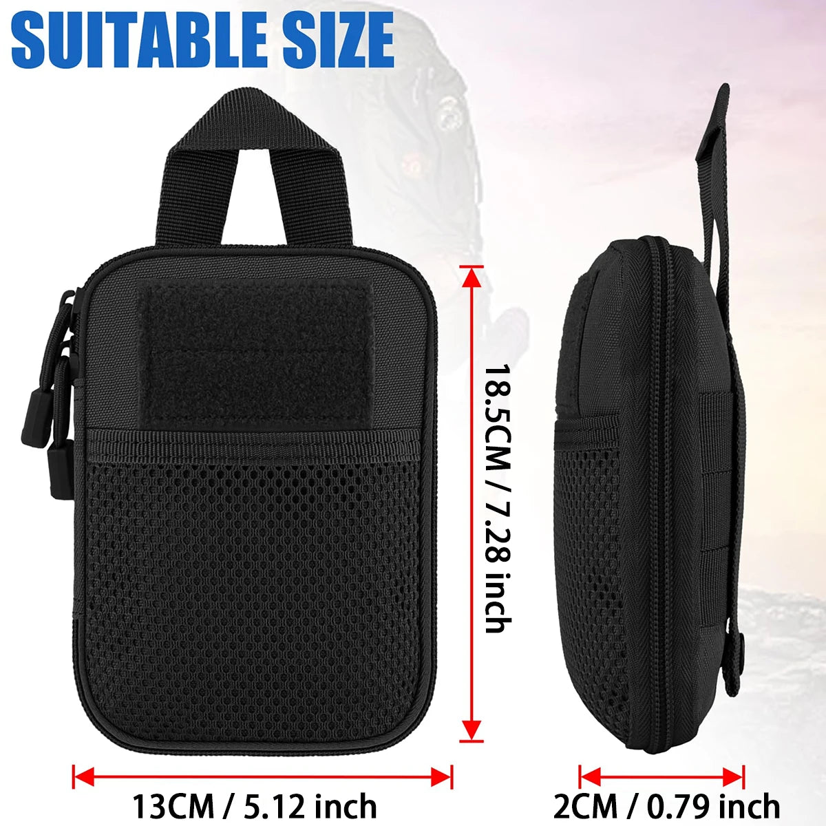 Tactical Molle EDC Pouch - Compact Utility Tool Organizer, Mini Medical Waist Pack & Phone Case Holder for Camping, Hunting