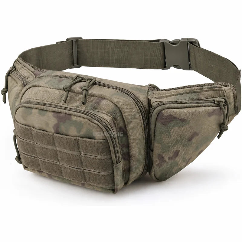 Men Waist Fanny Pack Belt Bag Tactical Concealed Carry Pistol Waist Pouch Gun Bag Camping Nylon Tool Sling Chest Hip Bum Bag