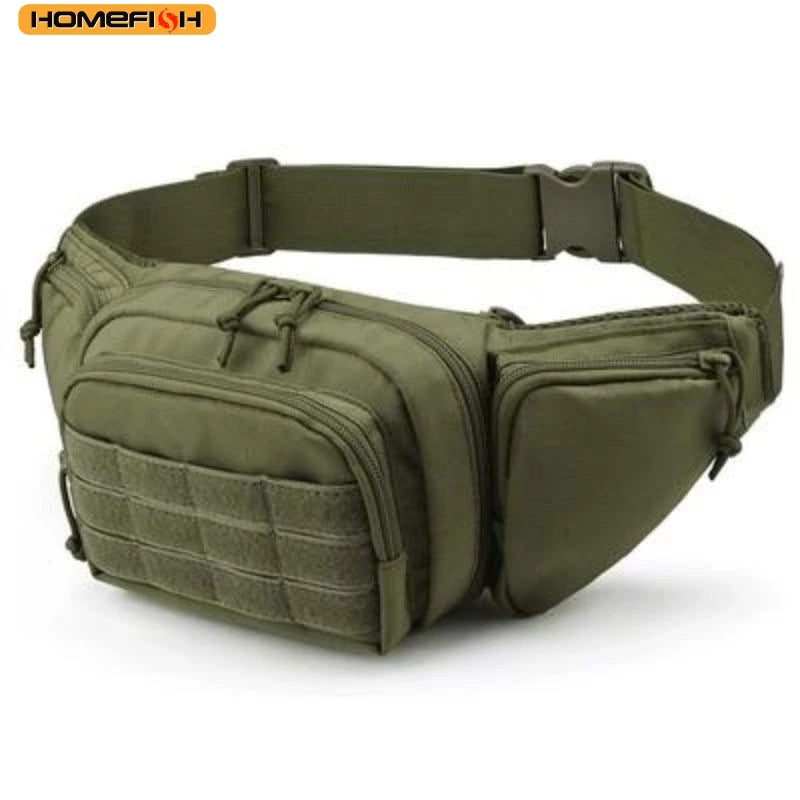 HOMEFISH Men Waist Fanny Pack Belt Bag Tactical Military Motorcycle Rider Sports Climb Camping Nylon Male Tool Sling Chest Hip