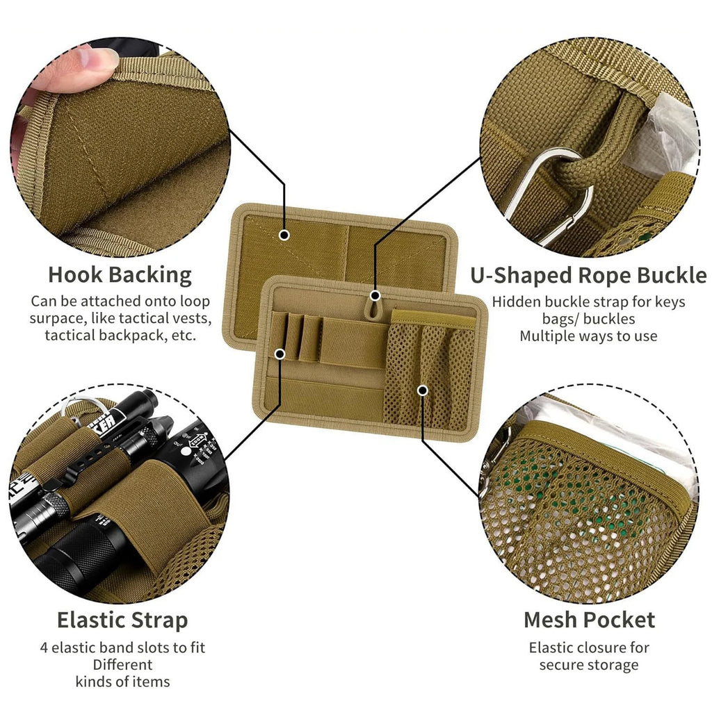 Tactical Accessory Expansion Tool Modular Hook Loop Panel EDC Organizer for Backpack Vest Camping Hunting Accessories