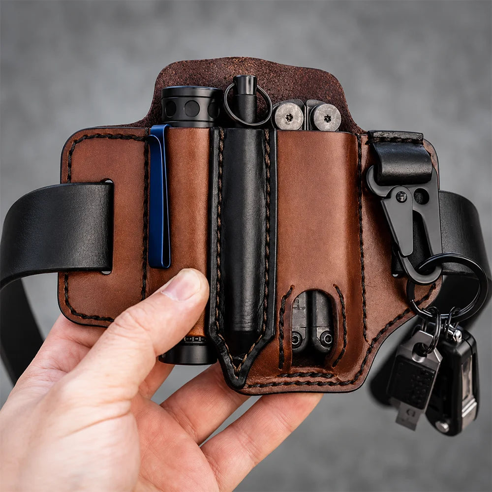 PU Tactical Waist Bag Wear Resistant Case with Hook Shockproof Anti Theft Tool Pouch Outdoor Hunting Portable EDC Holster