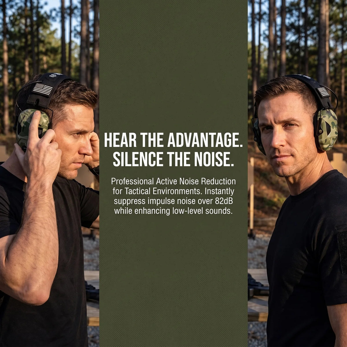 YHKEMA Outdoor Tactical Electronic Shooting Earmuff Anti-noise Headset Impact Sound Amplification Hearing protector