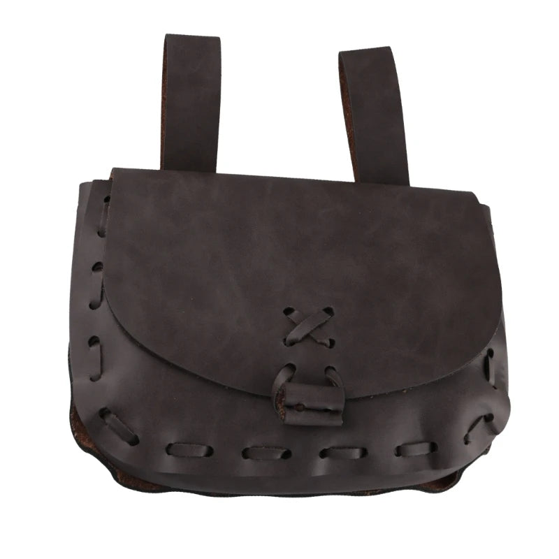 Medieval Renaissance Style Waist Bag Retro PU Leather Viking Pouch Coin Purse Dice Bag For Men Women Larp Cosplay Props
